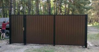 Купить распашные ворота из профнастила Белореченск, цена от 2806 руб.
